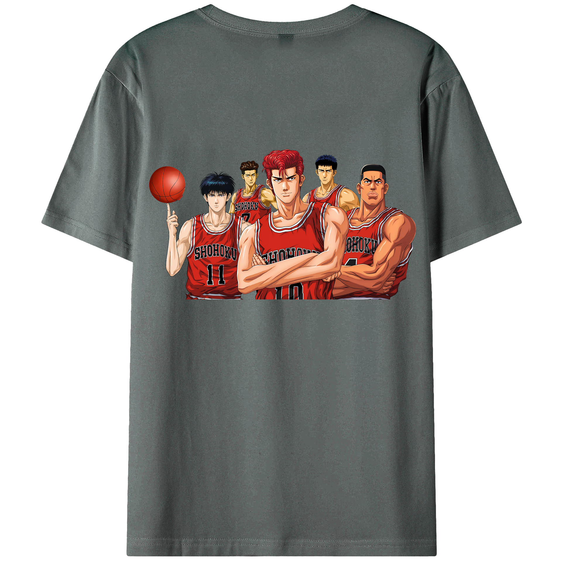 （画像用） SLAM DUNK／スラムダンク 綿100％ メンズ半袖Tシャツ（バックプリント） 通気性